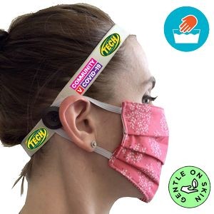 Mask Headband w/Full Color Imprint & Button Mask Keeper Band