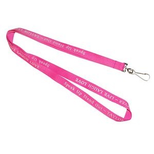 1/2" Wide Hot Pink Polyester Lanyard (12 mm)