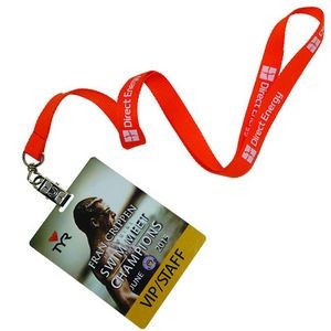 5/8'' Polyester Lanyard w/Full Color PVC Card