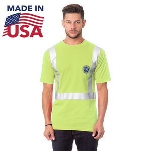 USA-Made Class 2 Poly-Cotton Safety T-Shirt with Pocket