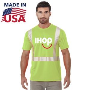 USA-Made Class 2 Segmented 100% Polyester Safety T-Shirt