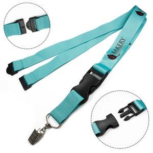 1" Polyester Full color Lanyards with Buckle Release & Safety Breakaway
