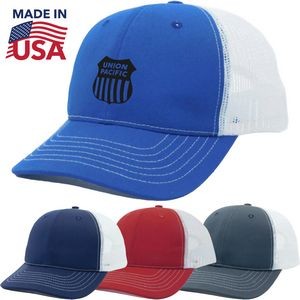 True American Made 6-Panel White Mesh Trucker Cap