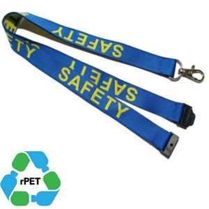1" Eco-friendly Recycled PET Woven Lanyard w/ Safety Breakaway