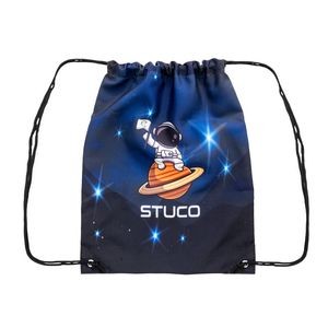 6 Oz Sublimated Poly Canvas Drawstring Cinch Up Backpack (14" x 17")