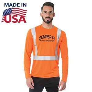 Class 2 USA-Made 100% Polyester Safety Long Sleeve T-Shirt