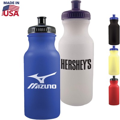Colored Bike Bottle USA made 20 oz with push spout