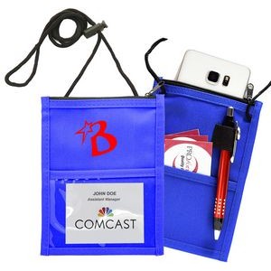 Royal Blue Classic Event Pouch w/Top Zipper & Adjustable Cord