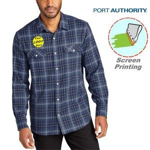 Port Authority Long Sleeve Ombre Plaid Shirt 4.6 oz. Custom