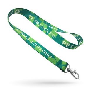 1" Recycled PET Full Color Sublimation Lanyard Custom Imprint ID Badge Holder