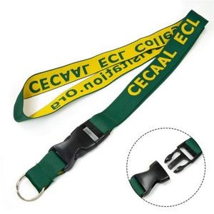 3/4" Recycled PET Eco-friendly Woven Lanyard w/ Buckle Release