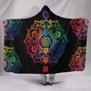 50" x 80" Hooded Sherpa Crystal Velvet Throw Sublimation Cloak Blanket