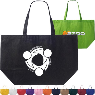 Non-woven promotional budget shopping Tote Bag W/ Gusset (20" x 13" x 8")