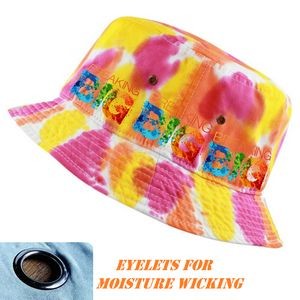 Dye-Sublimated Unconstructed Bucket Hats w/ Metal Eyelets