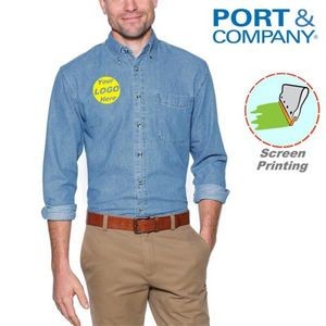 Port & Company Long Sleeve Value Denim Shirts w/ 6.5 oz.