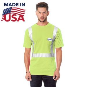 USA-Made 100% Cotton Class 2 Safety T-Shirt with Pocket