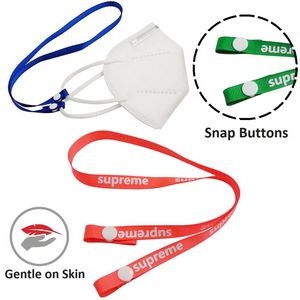 3/4" Polyester Face Mask Lanyard w/ Snap Button Adjustable Keeper