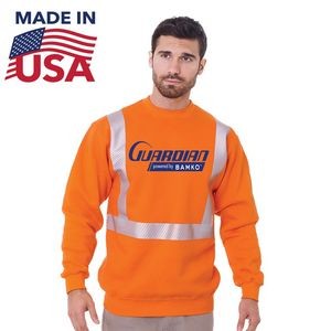 Class 2 USA-Made Pre-Shrunk Segmented Safety Sweatshirt