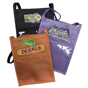 Full Color Multi Pocket Neck Wallet w/Adjustable Lanyard