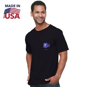 USA-Made Mid weight Pocket Crew Tee Shirt