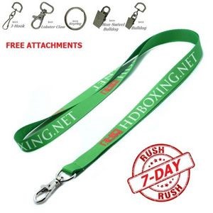 3/4" 7 Day RUSH - Polyester Sublimated Lanyard w/ Full Color Logo