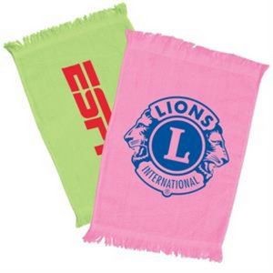 Velour Towel w/ Custom Logo & Fringed Ends 11" X 18" Towels