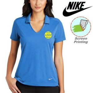 Nike Ladies Dri-FIT Vertical Mesh Polo w/ Screen Print 4.4oz