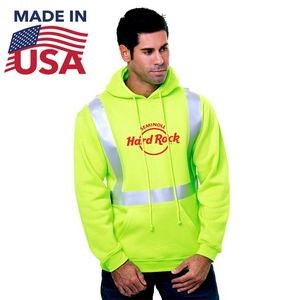 USA-Made Pre-Shrunk Class 2 Safety Pullover Hoodie