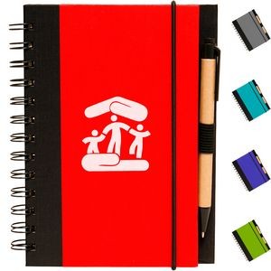 Eco Friendly Spiral Notebook w/Pen (5"x7")