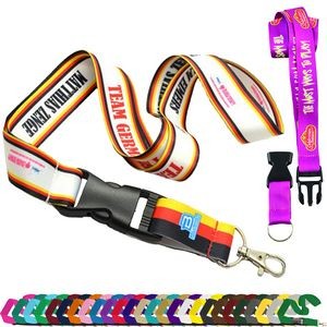 5/8" Sublimated Lanyard w/ Buckle Release Badge Holder