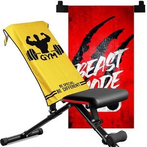 24"x 42" Sublimated Plush Microfiber Gym Towel w/ Cotton Terry Loops