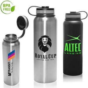 41 oz. BPA free Vacuum Sports Water Bottles w/ Tethered Lid