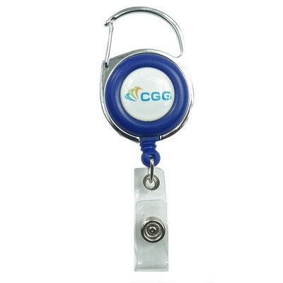 Blue Retractable Carabiner Badge Reel