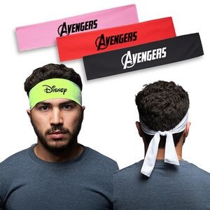 Athletic Sports Headband w/ Custom Imprint Tie Back Headwear