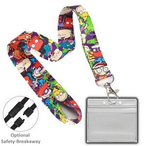 Combo Sublimated W/Clear Vinyl Badge Holder Lanyards