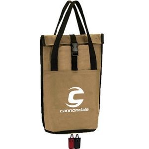 Premium Rolling Chill 2 Bottles Cooler Tote Bag w/ Front Pocket (8" x 14" x 4.5")