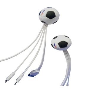 Soccer Style PVC 4-IN-1 USB Adapter