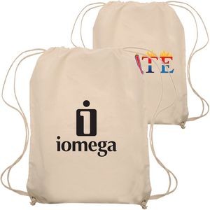 Natural Bags Lightweight Cotton Drawstring Backpacks