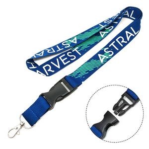 1" Polyester Full color Lanyards with Buckle Release
