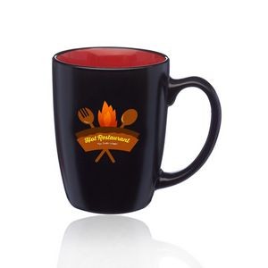 12 oz Two-Tone Black ceramic Coffee Mug w/ Custom Imprint