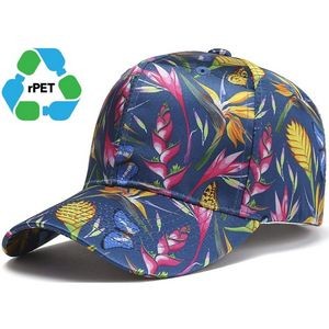 6 Panel Structured rPET Recycled 100% Polyester Sublimation Baseball Cap
