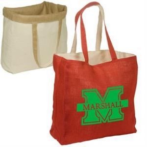 Reversible Jute Bag 14.5" X 14.75" X 5" Cotton Interior Bags