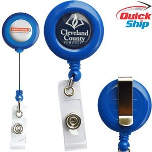 Quick Ship Full Color Retractable Round Badge Reel with Belt Clip