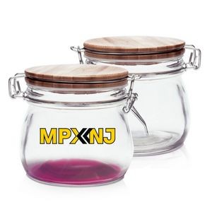16 Oz. Glass Candy Jars w/Wire Wooden Lid