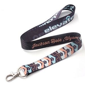 3/4" Recycled PET Full Color Sublimation Lanyard Custom Imprint ID Badge Holder