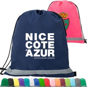 Premium 210D Polyester Two Tone Drawstring Backpack (14" x 17")