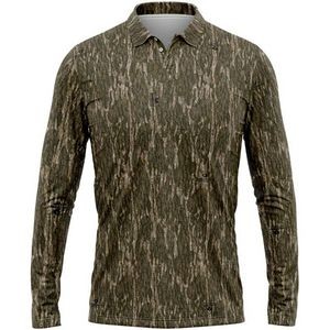 Mossy Oak® Men's 4.4 Oz. Polyester Interlock Long Sleeve Polo Shirt