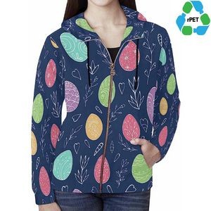 Women's RPET Recycled 100% Polyester Sublimation Performance Full-Zip Hoodie