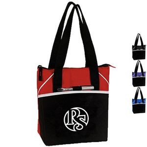 Premium Insulated 8 Pack PEVA Cooler Tote Bag w/ Front Pocket (10.5" x 10.5" x 6")
