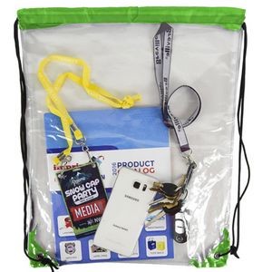 Clear Backpack - See Through Drawstring Backpack Clear Bag (15" x 18")